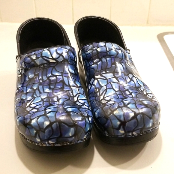 Dansko Shoes - Dansko-blue stained glass print-size 40